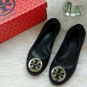 Tory Burch Reva Flats black and silver